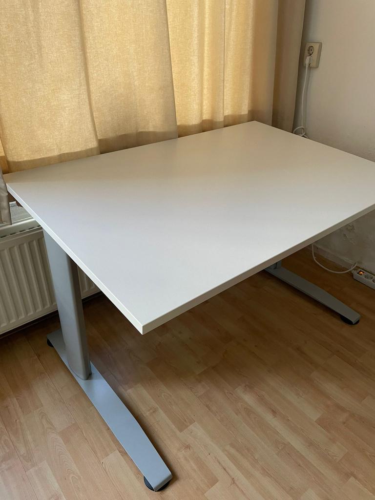 Bureau – Wit (120x80), Ophalen, In hoogte verstelbaar, Zo goed als nieuw, Overige merken
