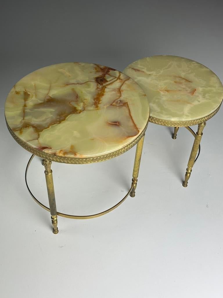 Set van twee vintage onyx bijzettafels, Ophalen of Verzenden