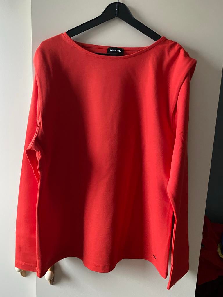 Taifun Lange Mouw Top - Koraalrood, Maat 38/40 (M), Oranje, Ophalen of Verzenden, Zo goed als nieuw
