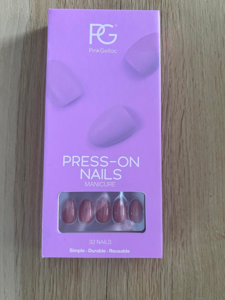 Pink Gellac Press-on Nails 305 Pearly Nude Round Small, Nieuw, Ophalen of Verzenden, Toebehoren, Handen en Nagels