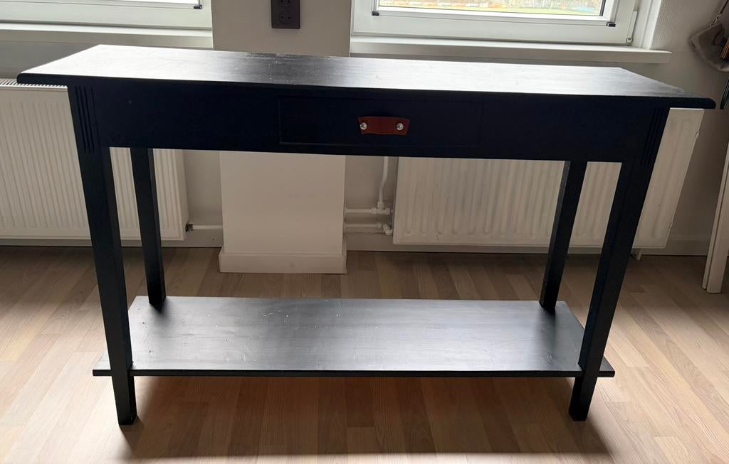 Sidetable zwart hout, Huis en Inrichting, Tafels | Sidetables, Ophalen, 100 tot 150 cm, Zo goed als nieuw, 25 tot 50 cm