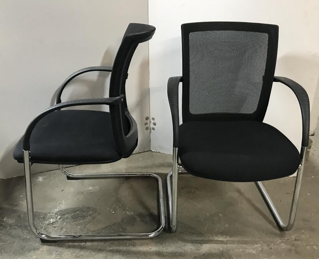 Stoel, vergaderstoel, 59x70x88 cm, 2 stuks, Ophalen, Gebruikt, Twee, Zwart