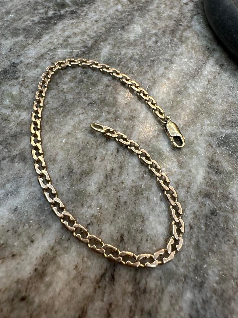 Prachtige 14k Roze Gouden Massieve Armband, Ophalen of Verzenden, Zo goed als nieuw, Roze, Goud