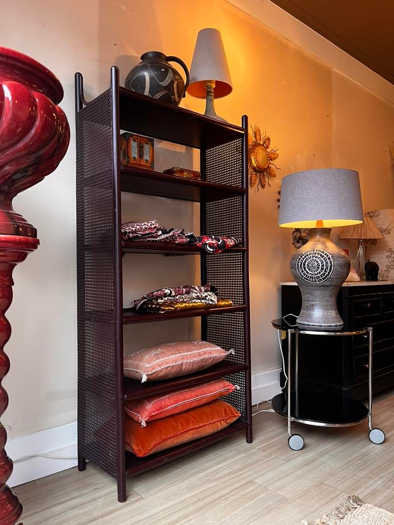 Manou rotan bamboe boekenkast stelling Vintage, Ophalen, Vintage, 50 tot 100 cm, Zo goed als nieuw