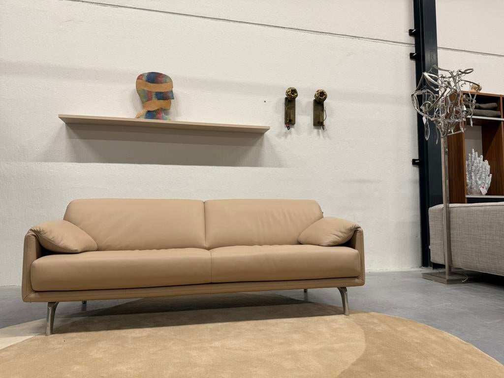 Nieuw Leolux Bora Balanza Bank 3 zits Ceras Shell Leer, Leolux, Ophalen of Verzenden, Rechte bank, Harvink Jori Rolf Benz Design on Stock Eyye Montis