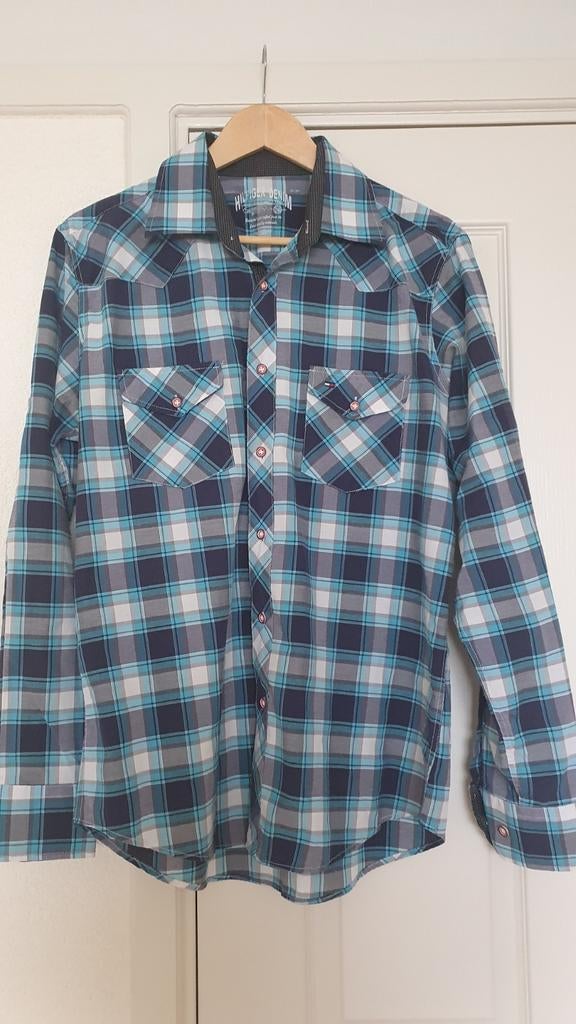 Tommy Hilfiger denim geruit overhemd XL, Ophalen of Verzenden, Gedragen, Tommy Hilfiger, Halswijdte 43/44 (XL)