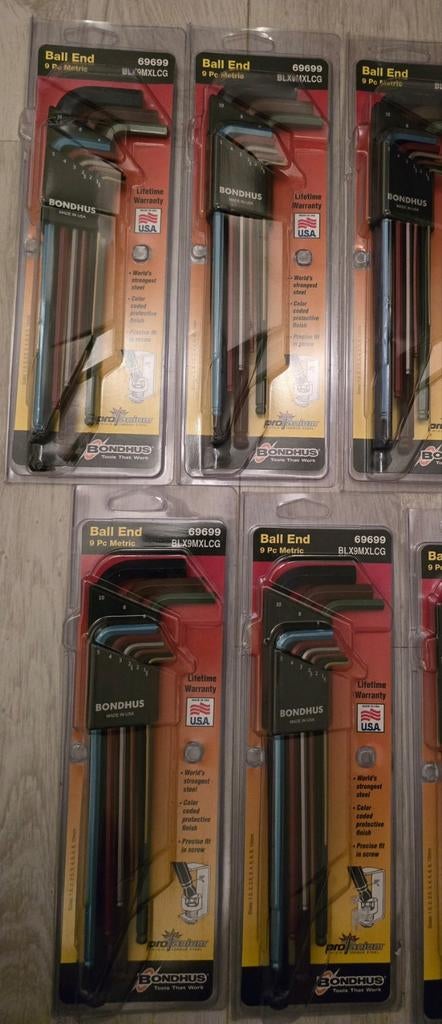 5 stuks Bondhus inbussets-inbussleutels, Ophalen of Verzenden, Nieuw