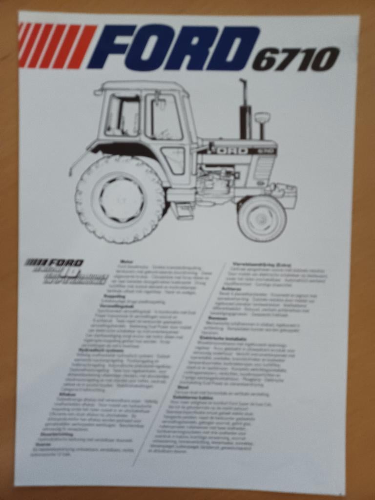 Folder Ford 6710 tractor, Verzenden, Gelezen, Tractor en Landbouw