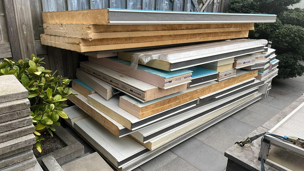 PU sandwichpanelen, Doe-het-zelf en Verbouw, Platen en Panelen, Ophalen, Zo goed als nieuw