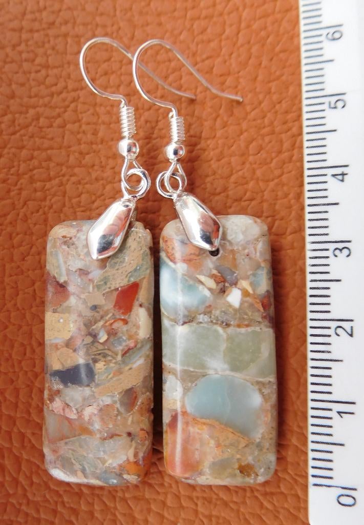 Zomerse Jaspis oorhangers (F93813), Overige materialen, Hangers, Nieuw, Ophalen of Verzenden