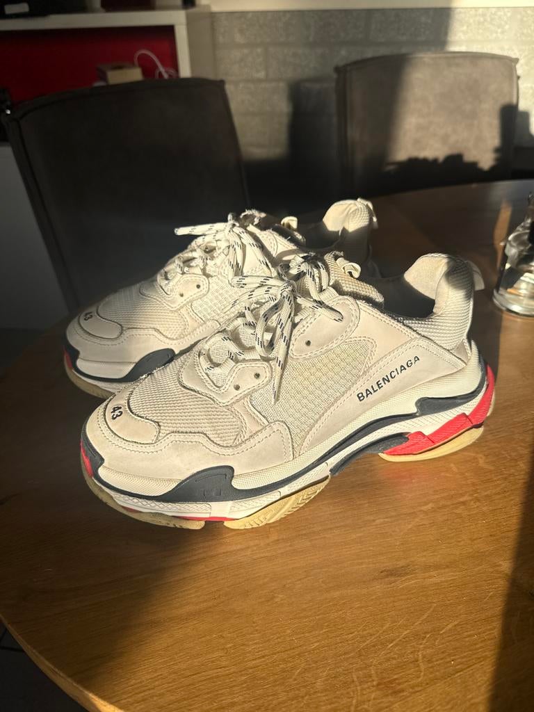 Balenciaga Triple S Sneakers Maat 43, Ophalen of Verzenden, Gedragen, Wit, Sneakers of Gympen