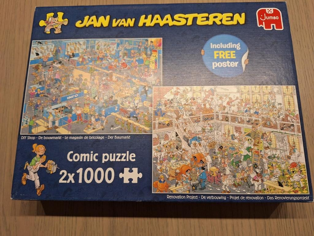 Dubbele Jan van haasteren puzzel, Ophalen, 500 t/m 1500 stukjes, Zo goed als nieuw