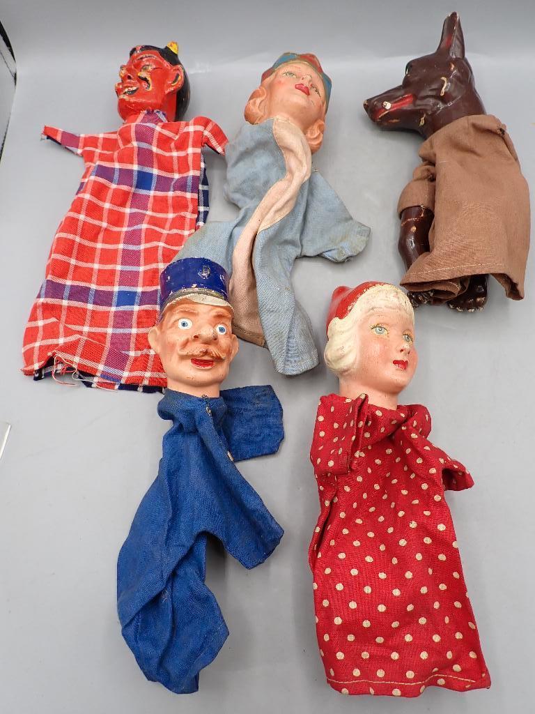 5 handpoppen, begin 20ste eeuw, Gebruikt, Overige typen, Nvt, Nvt