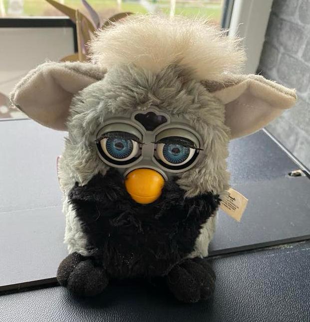 (NIET WERKEND) Vintage Furby 1998 Grijs/Zwart, Ophalen of Verzenden, Gebruikt