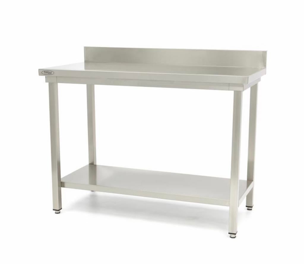 Nieuwe Maxima RVS Werktafel met onderblad spatrand 180 x 60, Ophalen, 150 tot 200 cm, Nieuw, Minder dan 100 cm