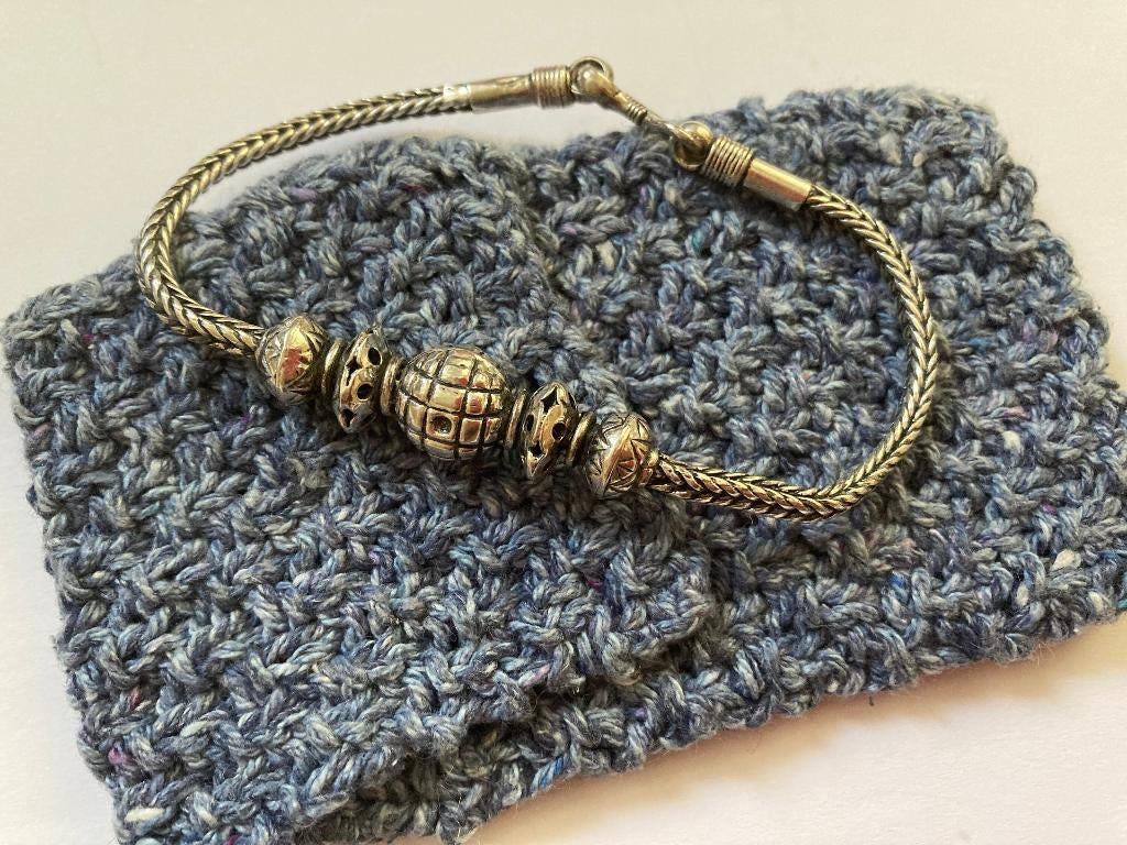 Zilveren armband vossenstaart, 23 cm, Nieuw, Ophalen of Verzenden, Met bedels of kralen, Zilver