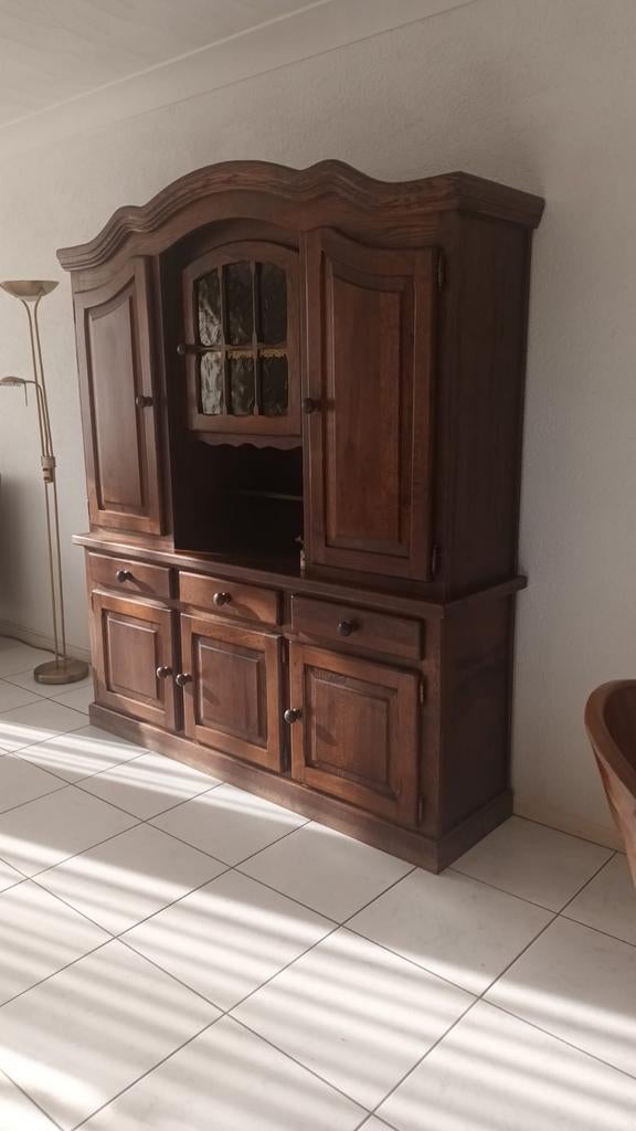 Eikenhouten kast met vitrine, Ophalen, Gebruikt