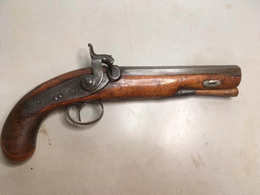 Antiek Engels percussie pistool, Ophalen
