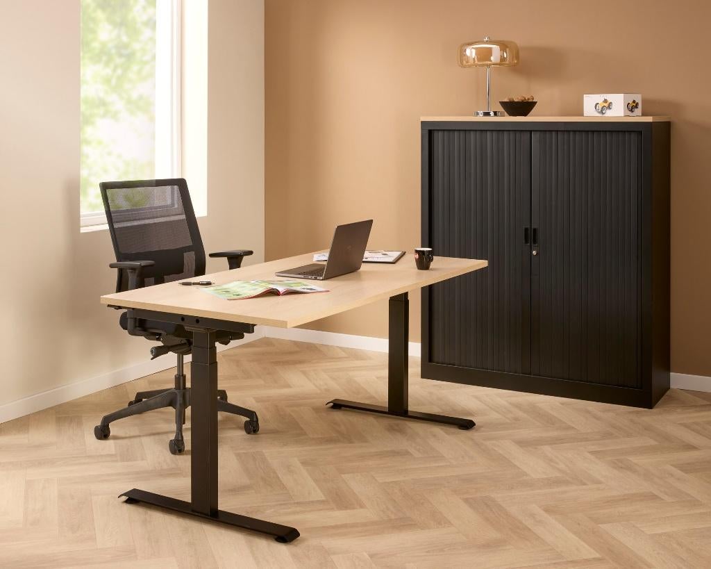 Zit Sta Bureau Tafel BASIC elektrisch met 2 Motoren +Display, Ophalen of Verzenden, In hoogte verstelbaar, Nieuw, Stabureau