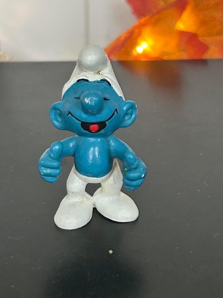 Schleich lachende Smurf 1978, Verzamelen, Smurfen, Ophalen of Verzenden, Gebruikt, Overige Smurfen, Poppetje, Figuurtje of Knuffel