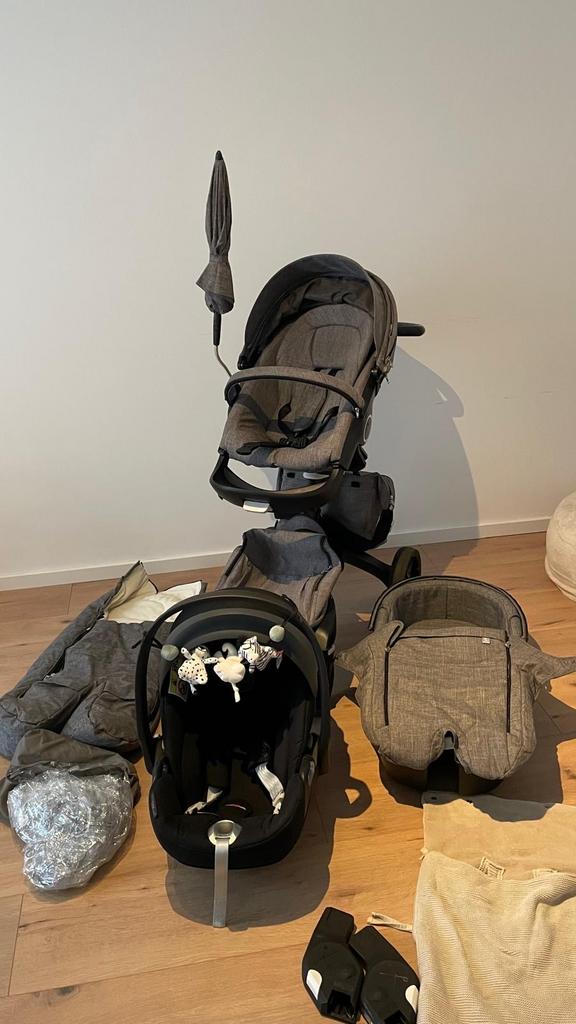 Stokke Xplory kinderwagen met reiswieg en voetenzak, Gebruikt, Combiwagen, Met reiswieg, Ophalen
