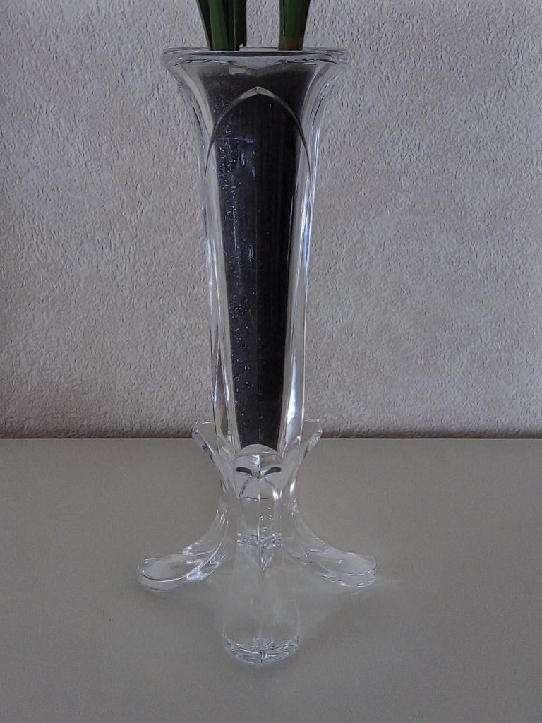 Vintage 3-poot vaas Cristal d’Arques Bandol, Durand, Overige kleuren, Nieuw, Ophalen of Verzenden, Glas