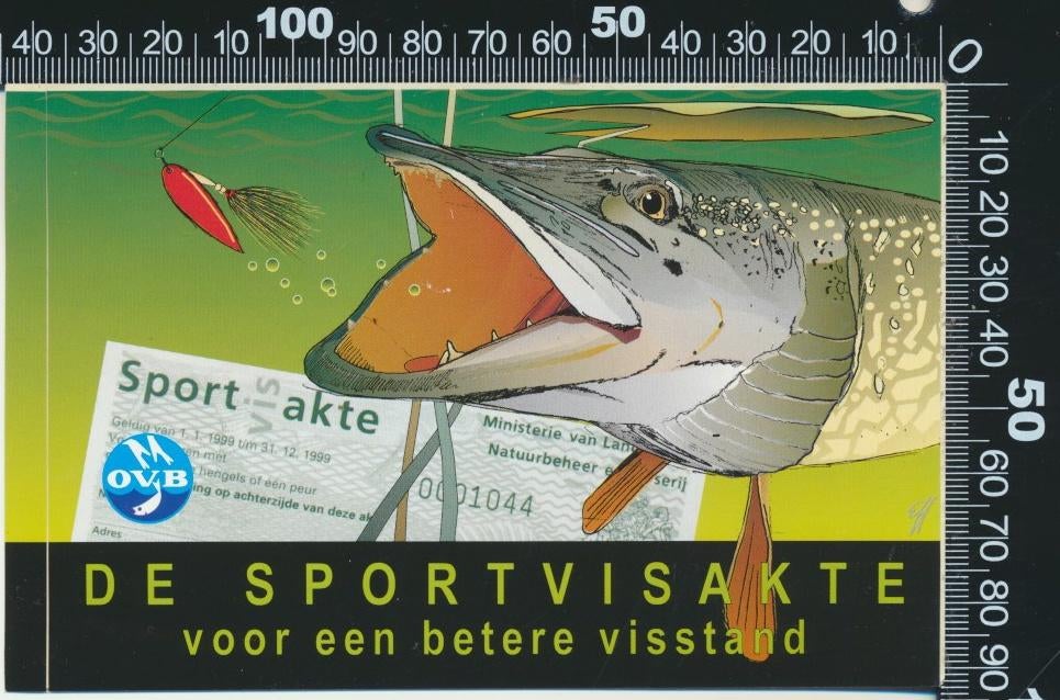 Sticker: OVB - De sportvisakte voor een betere visstand (2), Verzamelen, Verzenden, Zo goed als nieuw, Bedrijf of Vereniging