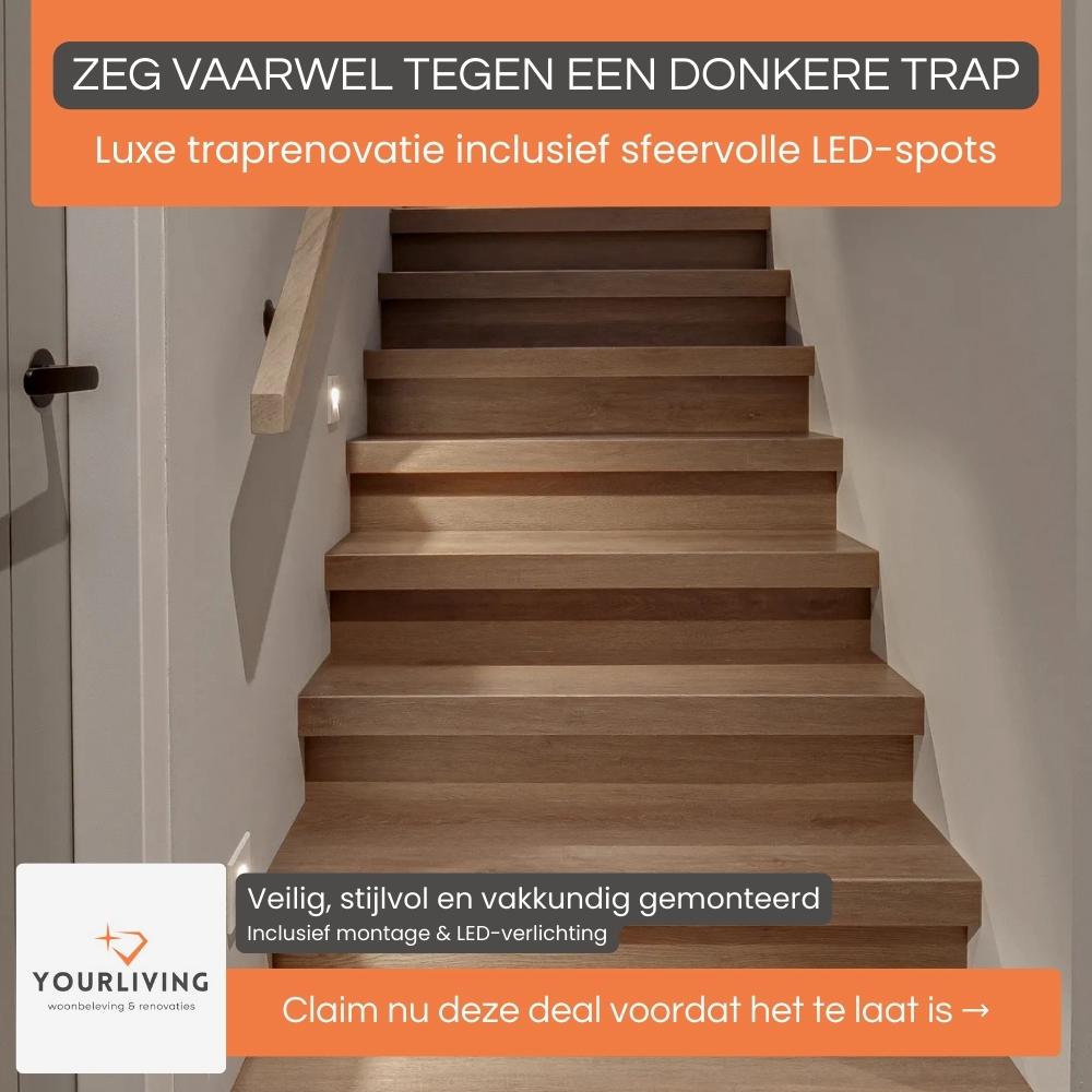 All-in trap renovatie zonder verassingen | incl verlichting, Ophalen, Zo goed als nieuw, Trap, 2 tot 4 meter