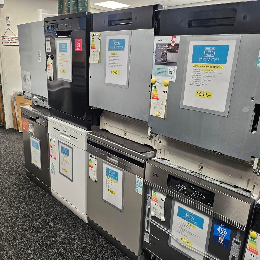 Witgoed Koopjes Brabant alle modellen vaatwassers, Ophalen of Verzenden, Nieuw, Inbouw, 85 tot 90 cm