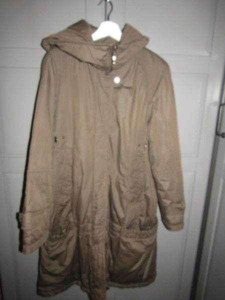 G698 Creenstone mt 44 mantel jas donkerbeige lichtbruin, Beige, Creenstone, Maat 42/44 (L), Ophalen of Verzenden