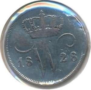 Nederland, 10 cent 1828U, Zilver, Ophalen of Verzenden, 10 cent, Koning Willem I