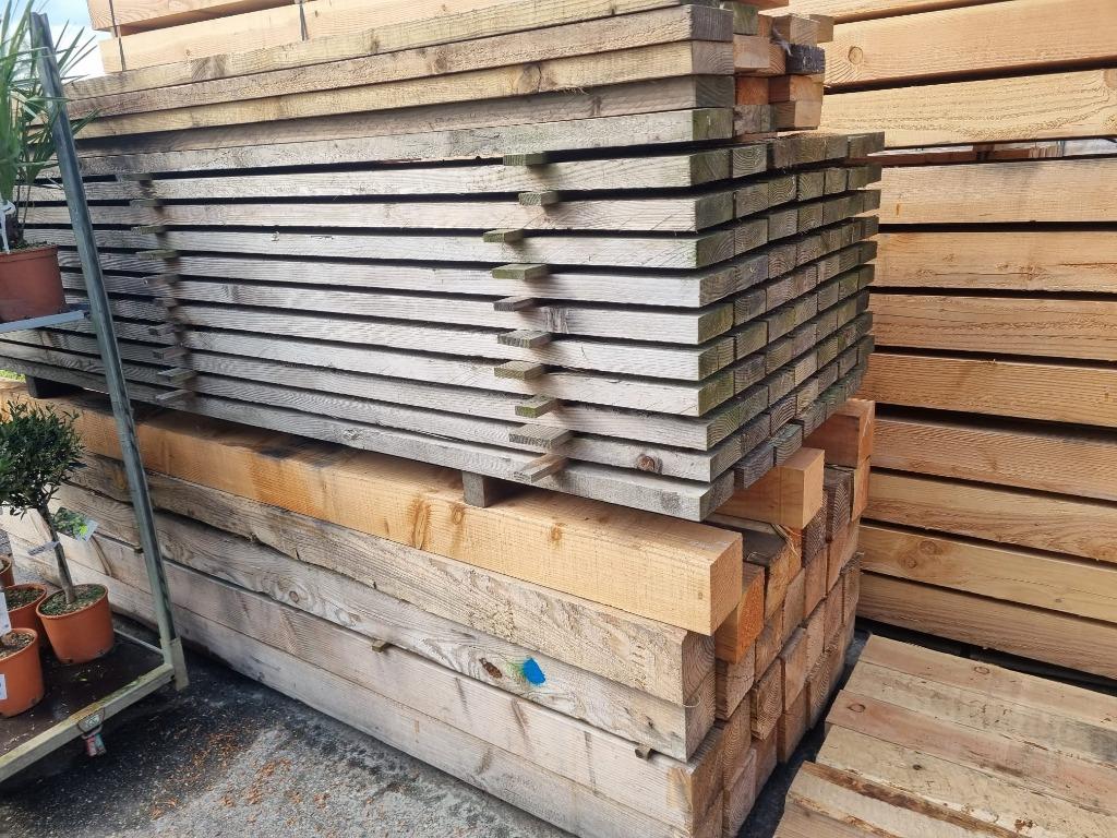 Grote partij Douglas balken en palen b keus! NARJAARS ACTIE!, Ophalen, Nieuw, 250 cm of meer, Balken