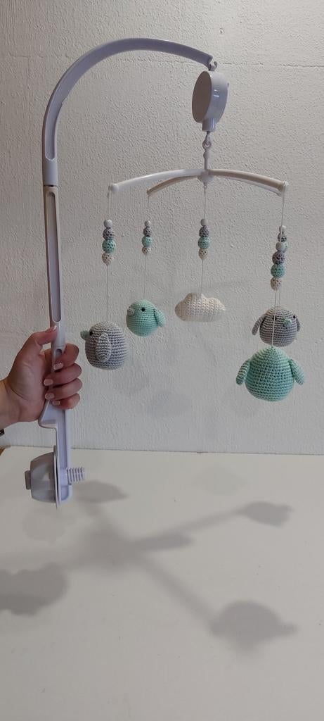 Handgemaakte boxmobiel met uiltjes en wolkjes, Ophalen of Verzenden, Nieuw, Mobiel, Met geluid