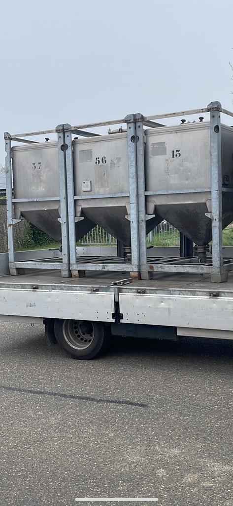 RVS trechter tanks, bulk tanks, rvs container, rvs IBC, Ophalen of Verzenden, -, -, -