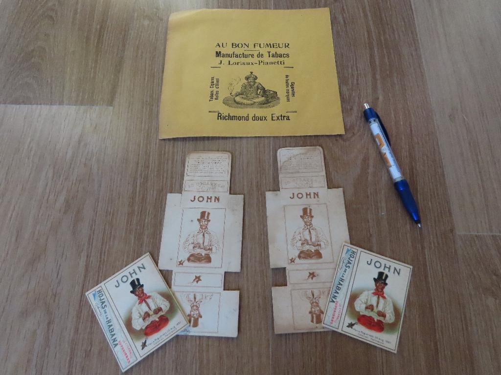 oude/antieke tabak verpakking, o.a. John sigaren verpakking, Verzamelen, Rookartikelen, Aanstekers en Luciferdoosjes, Gebruikt