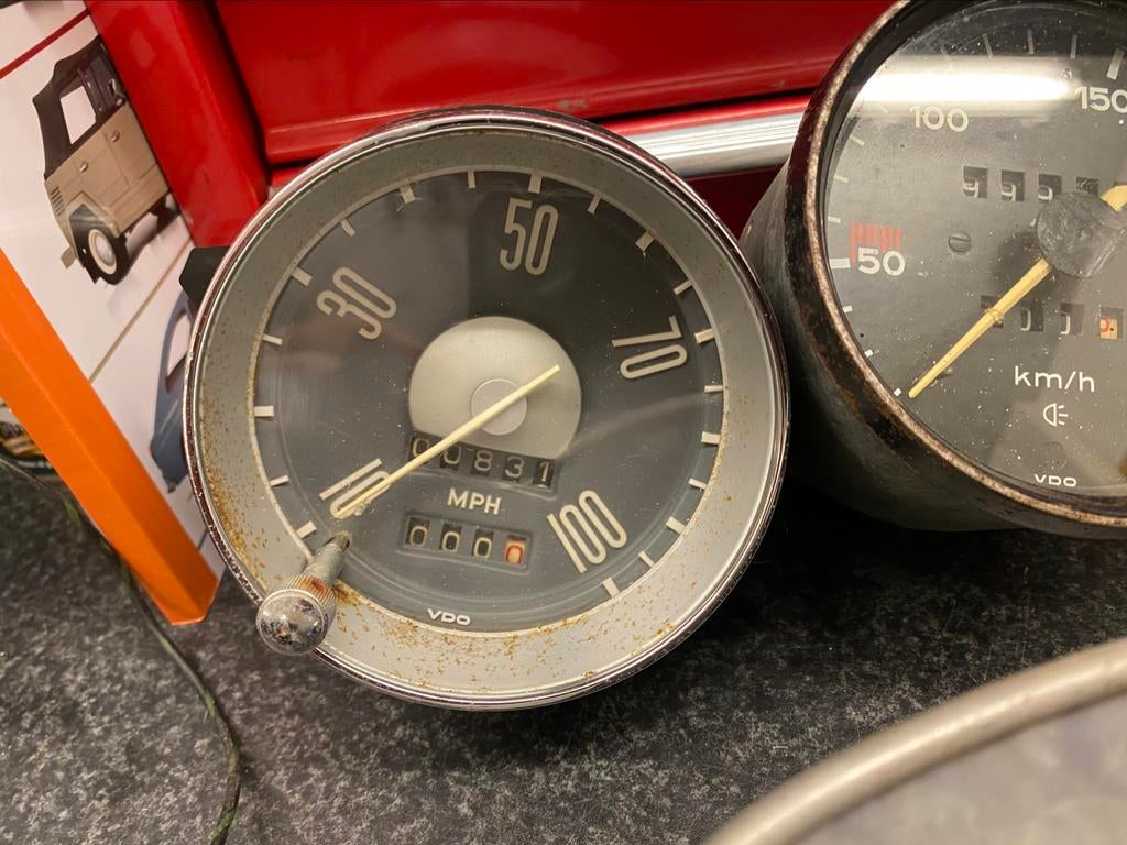 Volkswagen vw type 3 kilometerteller met tripmeter, Ophalen of Verzenden, Gebruikt, Porsche