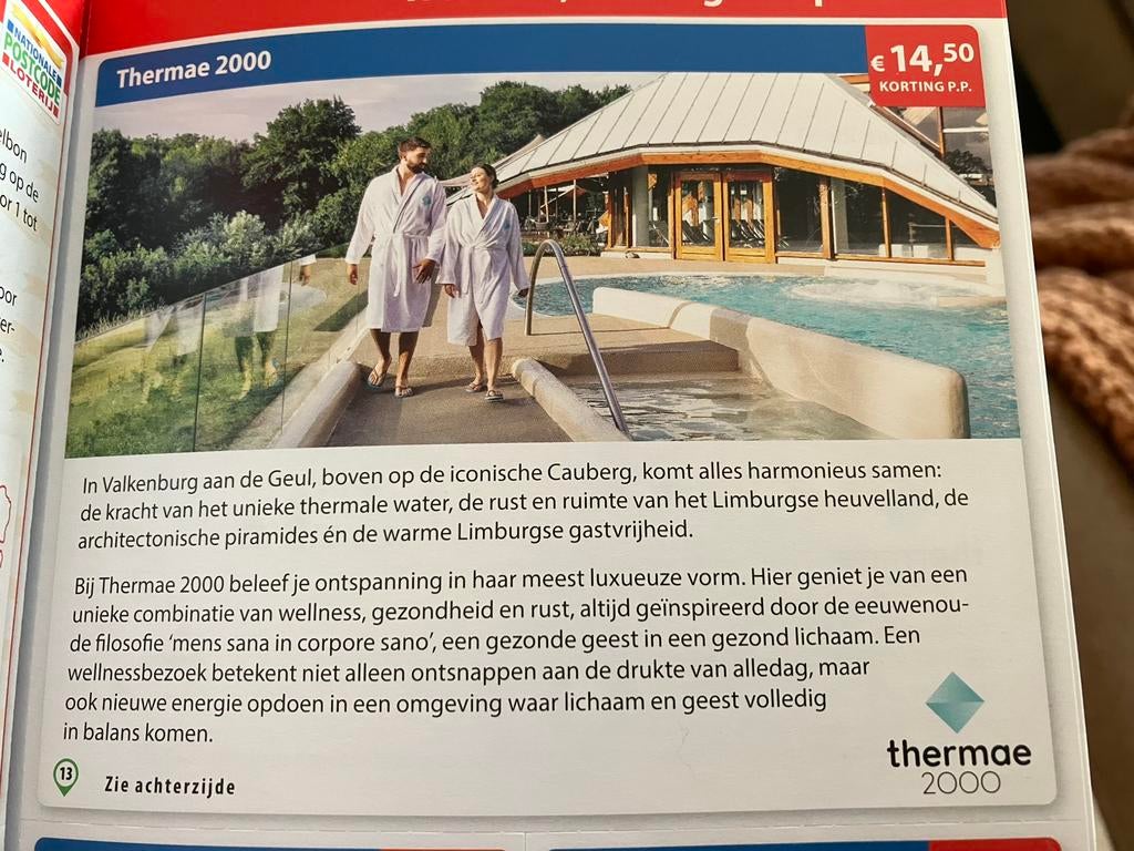 14,50 euro korting pp Thermae 2000, Drie personen of meer, Kortingskaart
