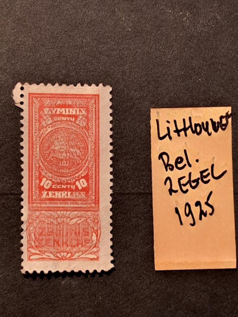 1925 Belasting postzegels Litouwen ongebruikt oud spul, Verzenden