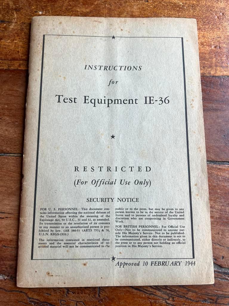 WO2 Amerikaans voorschrift Test Set IE-36 SCR-522 radio comm, Verzamelen, Militaria | Tweede Wereldoorlog, Amerika, Ophalen of Verzenden