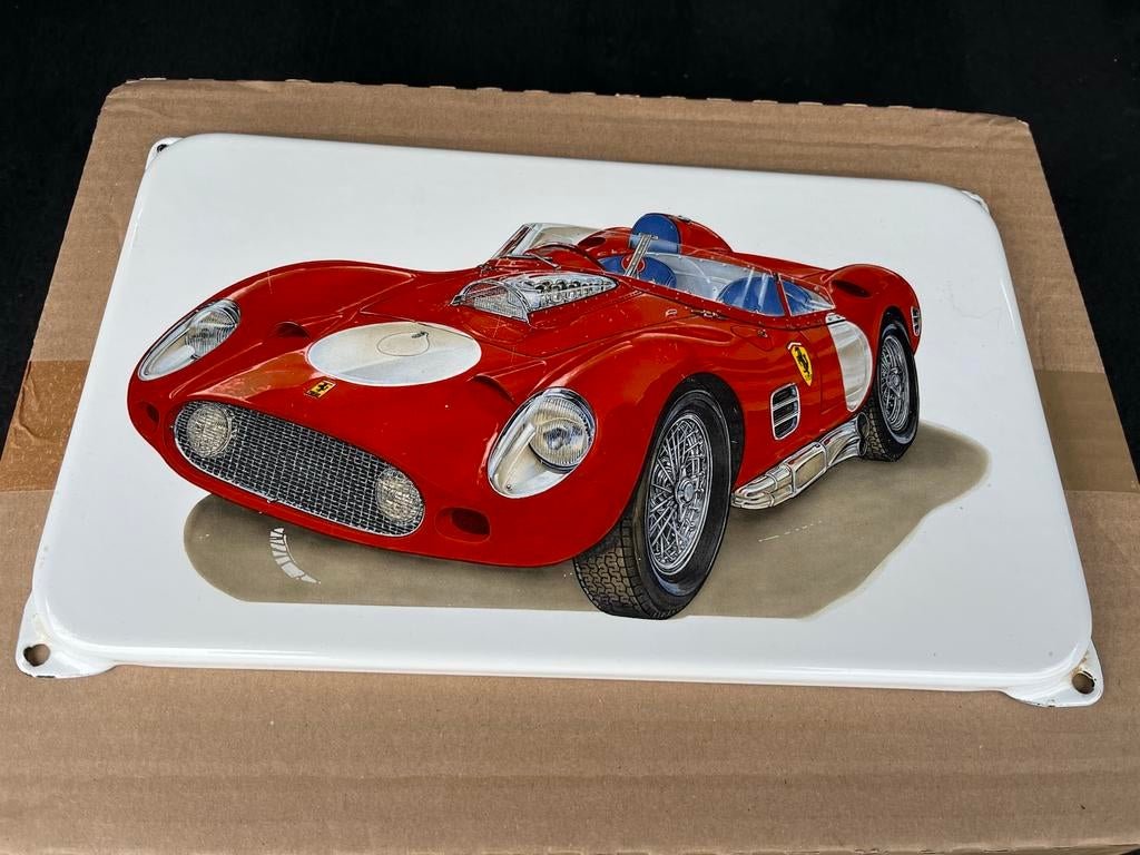 Emaille bord Ferrari, Ophalen of Verzenden
