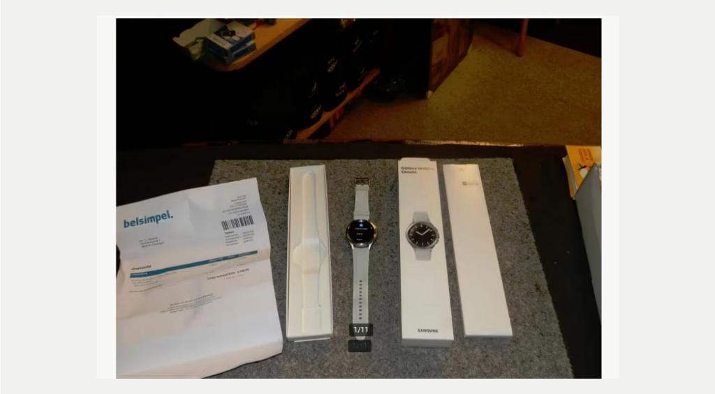 Samsung smartwatch 4 classic,ice rectanguliere 1.96, Sieraden, Tassen en Uiterlijk, Smartwatches, Zo goed als nieuw, Android, Zwart