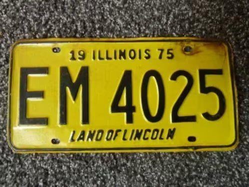 Kentekenplaat licenseplate Illinois 75 USA, Verzenden, Gebruikt, Auto's