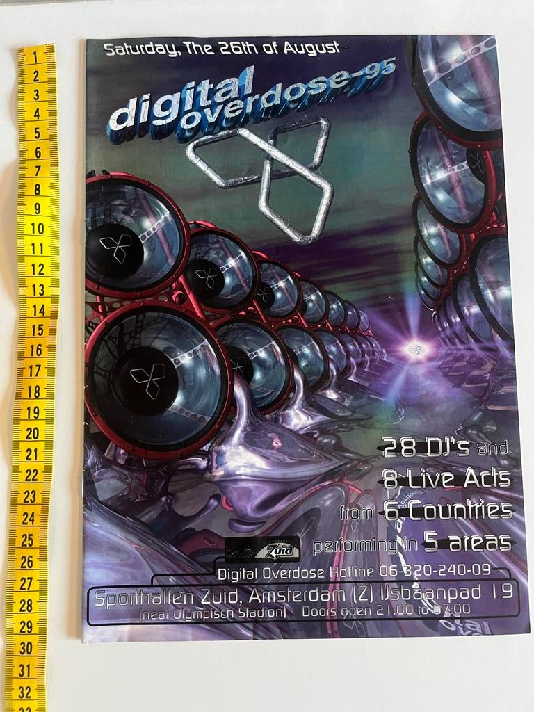 Party Flyer - Digital Overdose '95, Verzamelen, Ophalen of Verzenden, Zo goed als nieuw, Foto of Kaart