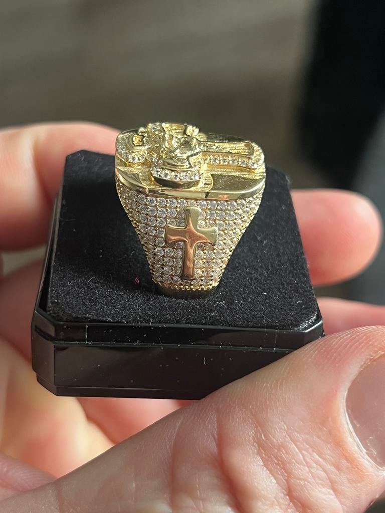 14 karaat gouden ring, 20 of groter, Heer, Ophalen of Verzenden, Zo goed als nieuw
