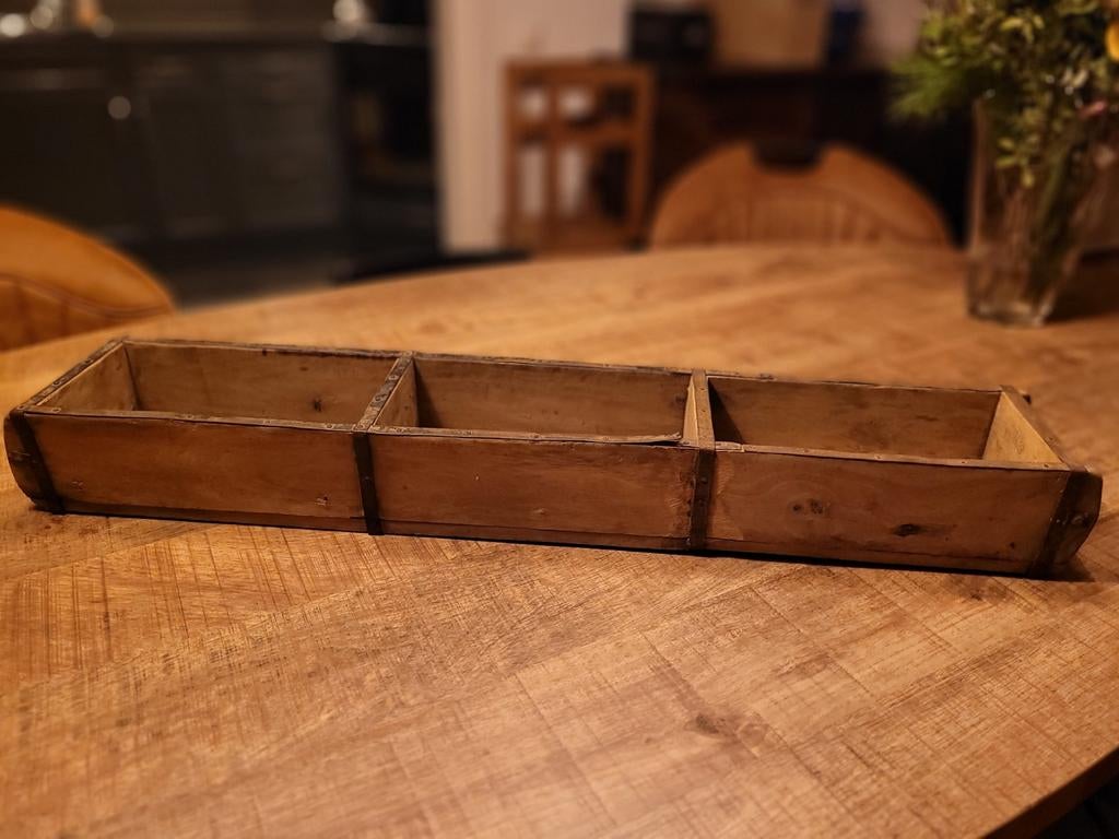 Oude Steenmal - Decoratief Houten Bakje, Huis en Inrichting, Ophalen, Gebruikt