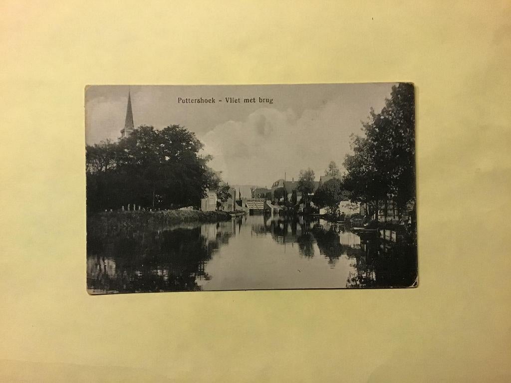 Puttershoek Vliet met Brug ca 1930, Ophalen of Verzenden, 1920 tot 1940, Ongelopen, Zuid-Holland