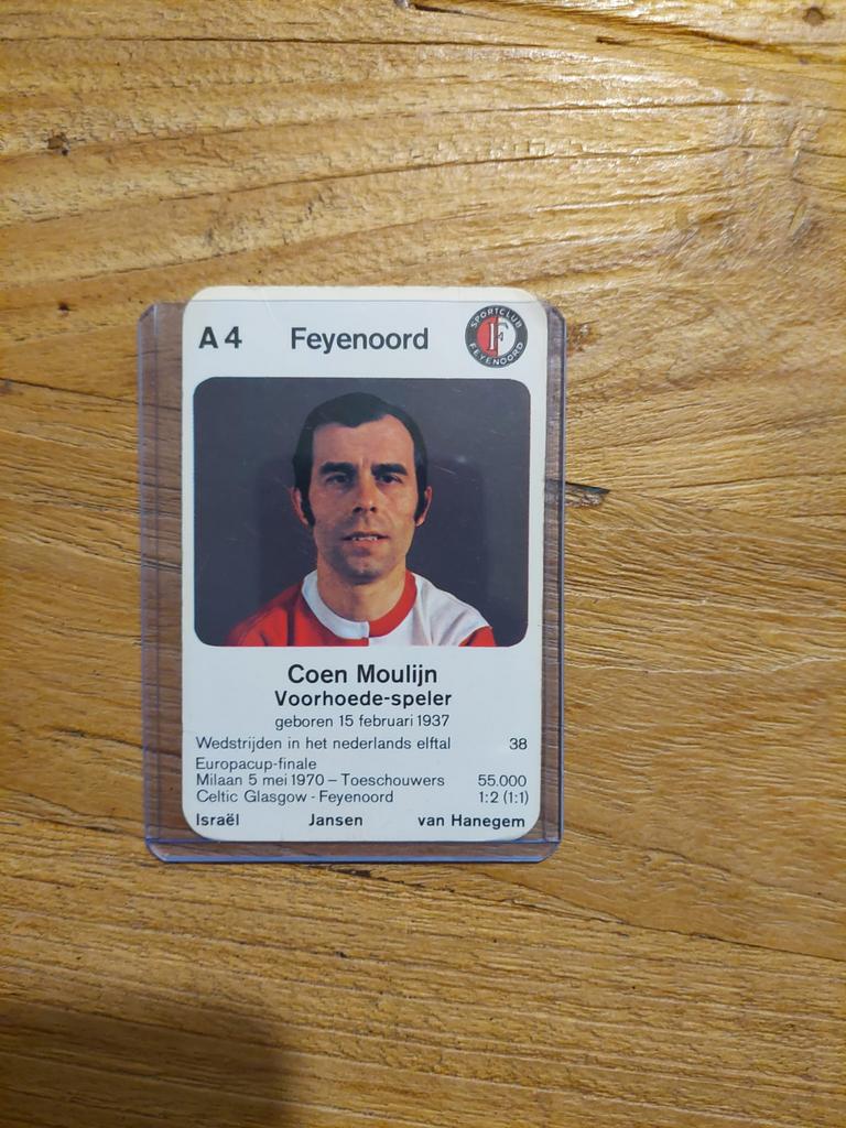 1970 Coen Moulijn Mister Feyenoord Rookie, Ophalen of Verzenden, Zo goed als nieuw, Ajax, Poster, Plaatje of Sticker