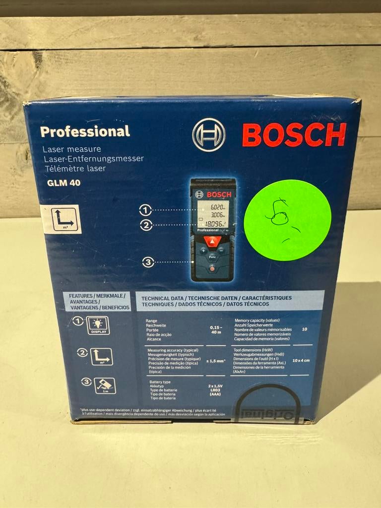 BOSCH Professional Laserafstandsmeter GLM 40, Ophalen of Verzenden, Zo goed als nieuw, Nvt, Nvt