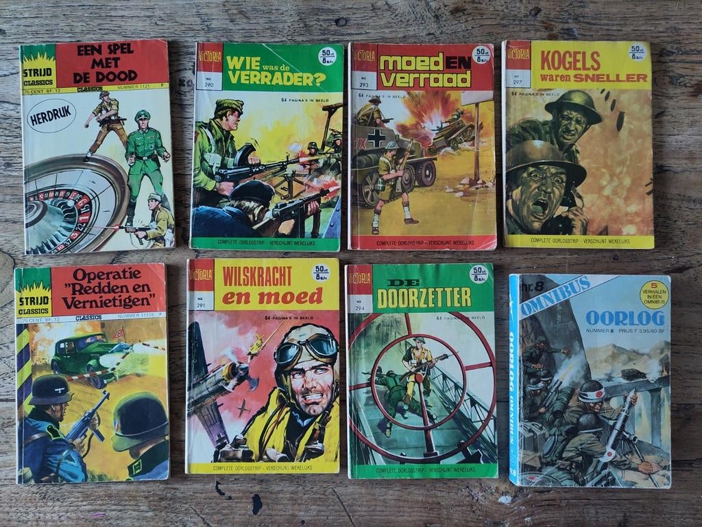 Zwart Wit Oorlogsstrip Collectie - 8 Boekjes, Boeken, Stripboeken, Meerdere stripboeken, Ophalen of Verzenden, Gelezen