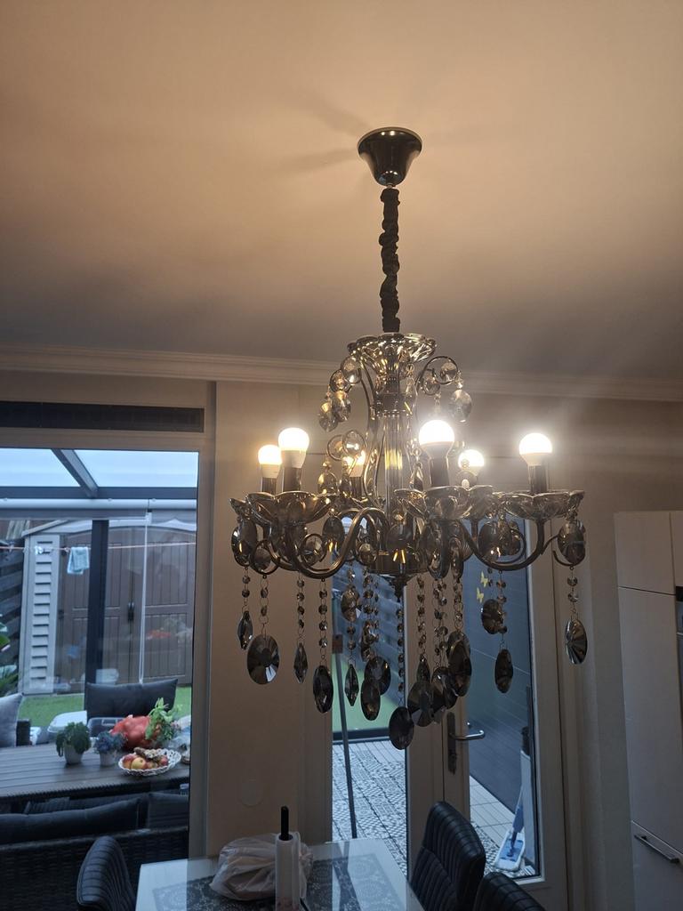 Zilver Grijze Diamanten Lamp - Nieuw!, Ophalen, Nieuw, Metaal